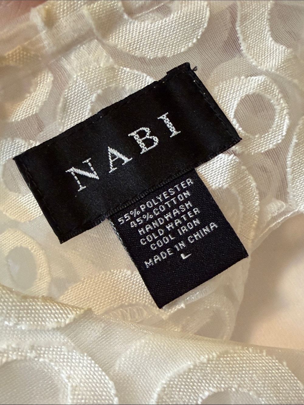 Ivory Sheer Circle-Pattern Blazer - Picture 5 of 5